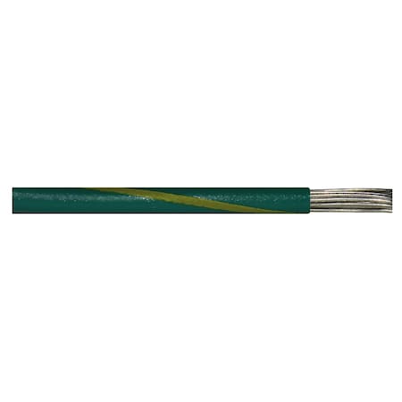Alpha Wire Hookup Wire, 12 AWG, Green With A Yellow Stripe A6718-54